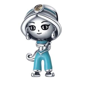 🎆LINX DISCOUNTINUED Disney Sterling Silver Jasmine from Aladdin Bracelet Charm